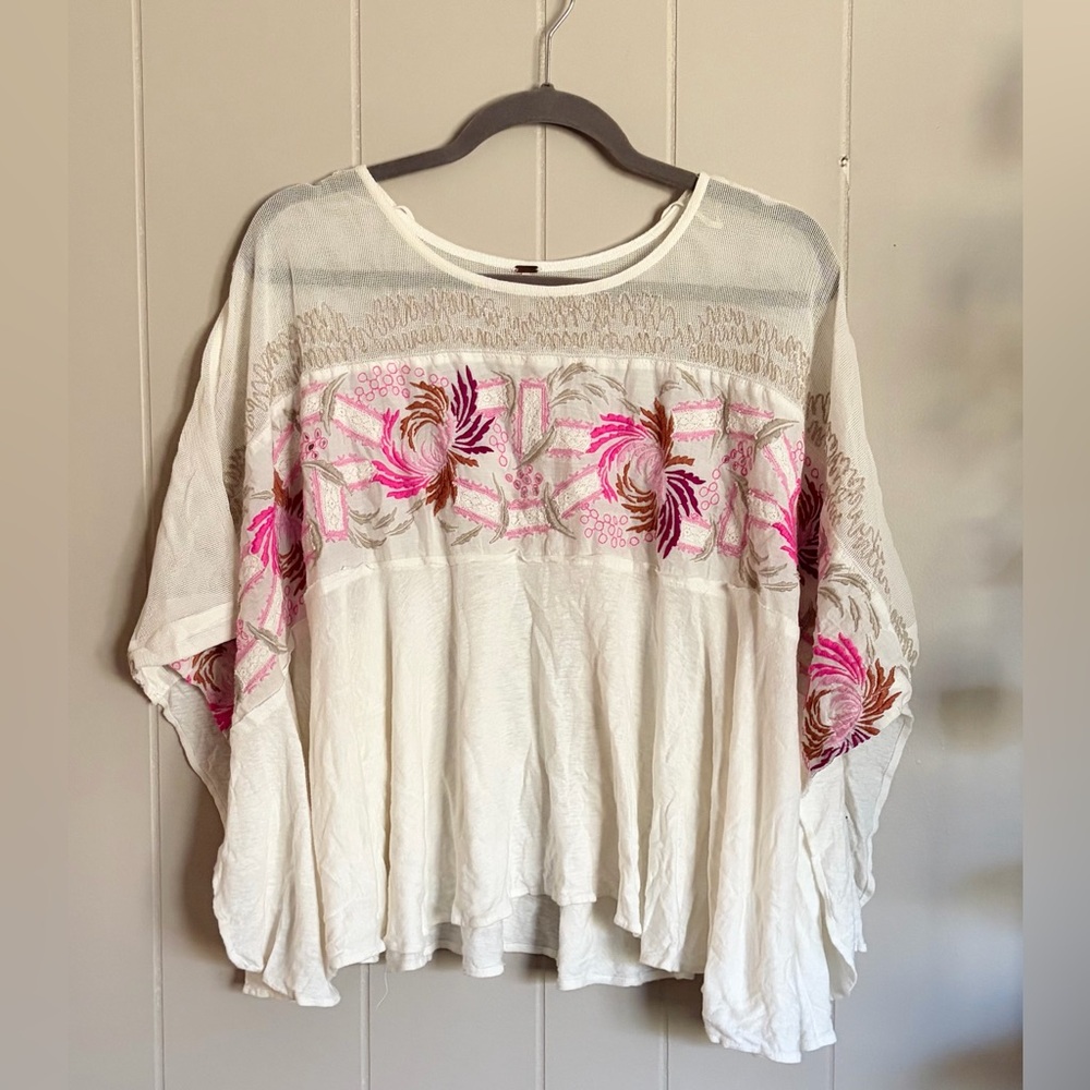Free People Embroidered Top